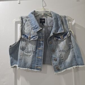 Blue Denim Sleeveless Vest